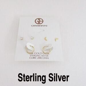 2040 NEW Giani Bernini Earring 18K Gold Over Sterling Silver 3-Pr Cubic Zirconia